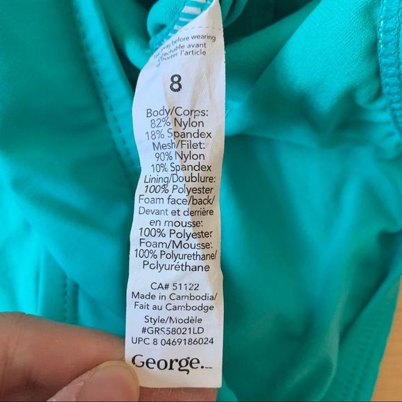 George One Piece Bathing Suit Size 8 - Picture 6 of 6